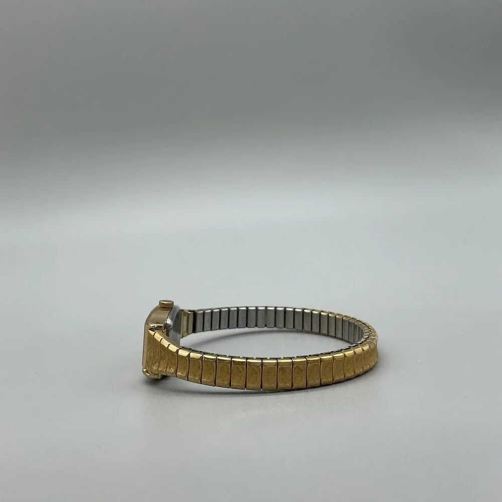 Pulsar V401-5000 Womens Watch 16mm Gold Tone Stretch Band New Battery